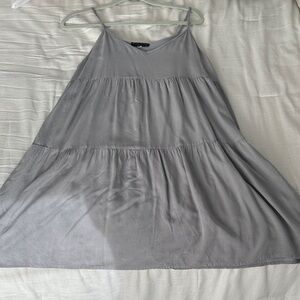 Final Touch Light Gray V-Neck dress